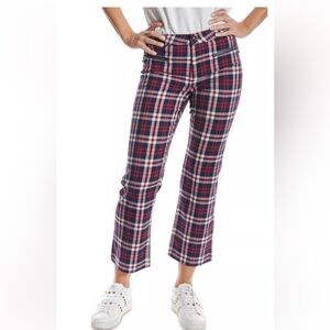 NWT Oat New York High Rise Straight Crop Wallace Plaid Pants tartan Size 26